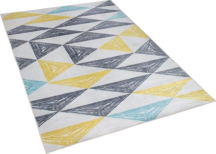 KALEN - Laagpolig vloerkleed - Lichtgrijs - 160 x 230 cm - Polyester