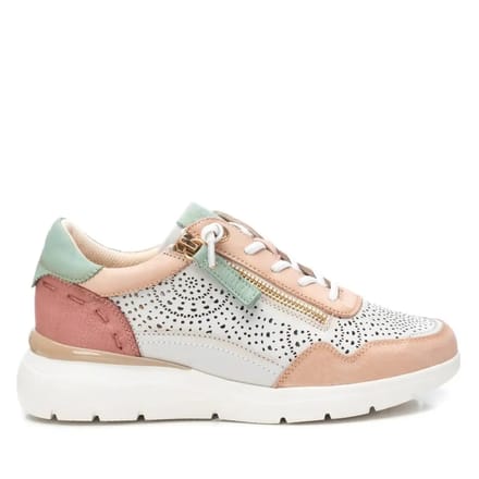 Leren dames sneakers met een zijkantrits en veters Carmela