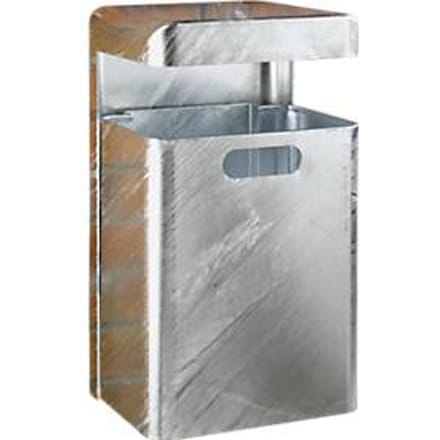 Wandafvalbakken, 35 l, L 340 x B 270 x H 570 mm, gegalvaniseerd