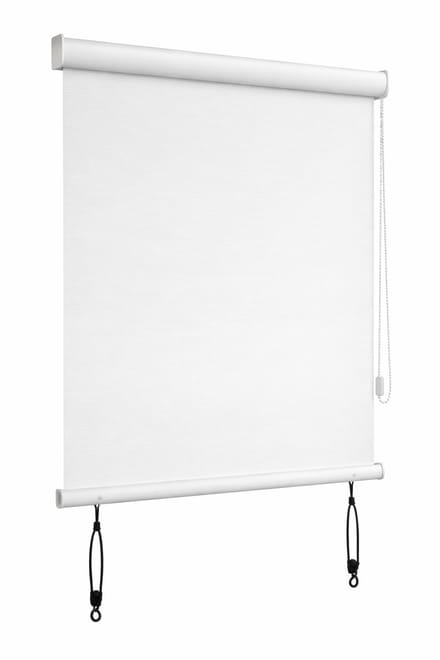 Madecostore Houvea Basic Buiten Rolgordijn – 80 x 220 cm – Wit – Balkon Zonnescherm – UV Werend (90%) – HDPE