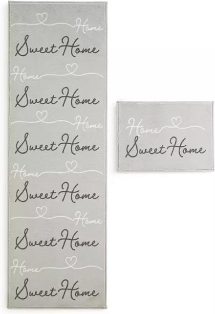 Argos Home Home Sweet Home Deurmat & Runner Set - Grijs
