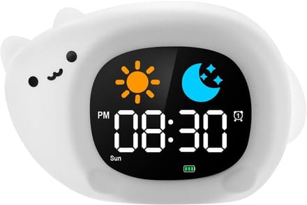 SNJY® Slaaptrainer Kinderen - Slaapwekker - Kinderwekker - Kat - Wit