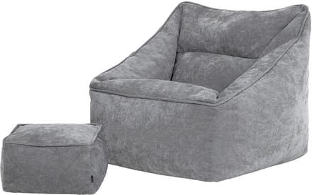 icon - Natalia XL Zitzak Fauteuil met Poef - Chenille - Grijs