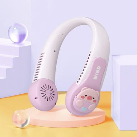 3000mAh hangende nekventilator Draagbare bladloze ventilator Persoonlijke draagbare nekband Bladloze ventilator USB oplaadbare ventilator Mini kettingventilator paars