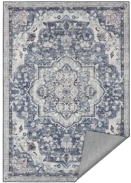 Songmics - vloerkleed - 140x200 cm - antislip - laagpolig - grijs met wit