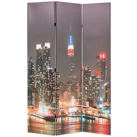 vidaXL - Kamerscherm - inklapbaar - New - York - bij - nacht - 120x170 - cm