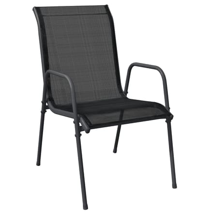 vidaXL - 3-delige - Tuinset - textileen - en - staal - zwart