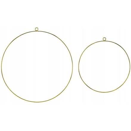 PARTYDECO - 2 gouden metalen ringen 20 en 28 cm voor kransen