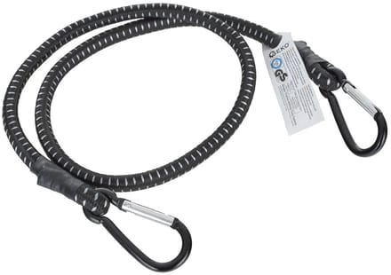 GEKO Elastisch koord met karabijnhaken - 10mm - 90cm - zwart - veelzijdig gebruik