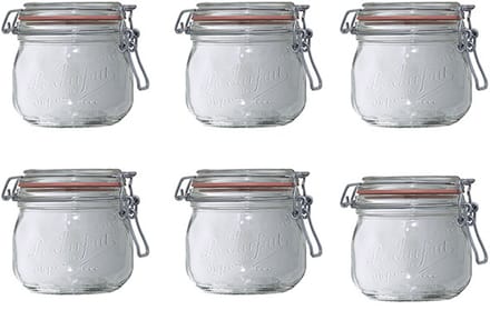 set van 6 glazen potten 500ml - le parfait - 900505
