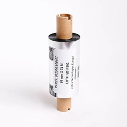 Zebra ribbon 3200 wax/resin - Print ink ribbon refill (thermal transfer) Zwart
