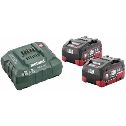 Metabo 685122000 Basic-Set 2 x LiHD 5.5 Ah Accu en acculader voor gereedschap 18 V 5.5 Ah LiHD
