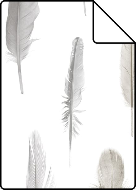 Proefstaal ESTAhome behang veren licht crème beige - 26.5 x 21 cm - 138893-S
