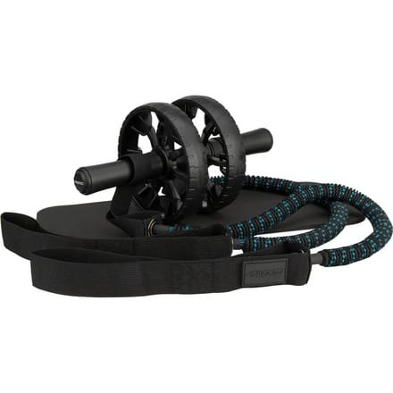 Avento Heavy Duty Power Ab Roller met Weerstandsbanden - Buikspierwiel - Zwart