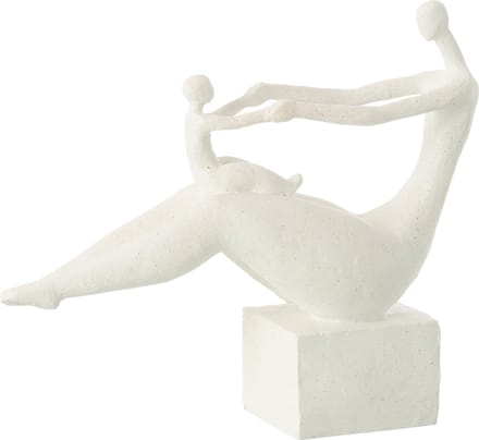J-Line decoratie Moeder + Kind Op Knieen - polyresin - wit