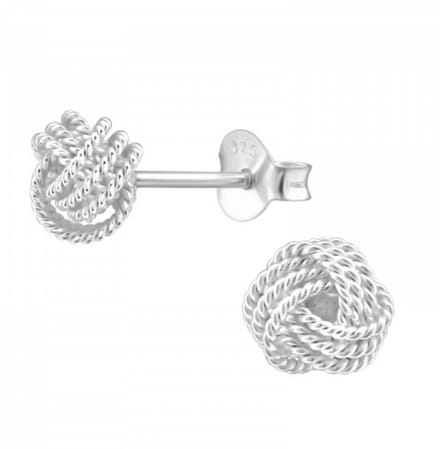 La Rosa Princesa Knoop Oorknoppen - Zilver - 5mm Dames Oorbellen Knot