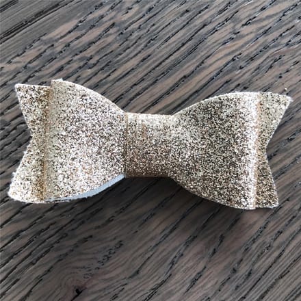 Haarclip Glitter Strik Medium Goud