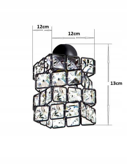 SPELL Kristallen Plafondlamp Zwart 2x E27 60W