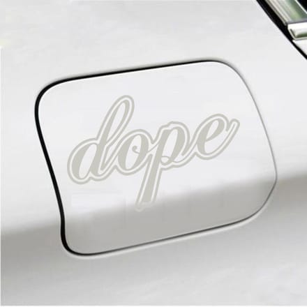 Bumpersticker - Dope - 9,7 X 14,8 - Zilver