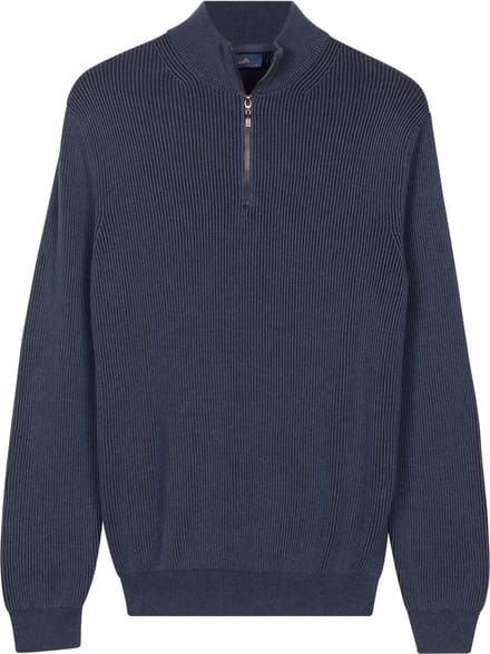 Baileys - Heren - Trui - Ribgebreid - Katoenen Pullover - Dark Denim - 528419-675