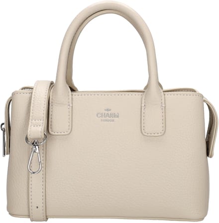 Charm London Muggiano Handtas - Verstelbare/Afneembare Schouderband - Functionele Vakken - Telefoonvak - Schoudertas - Beige
