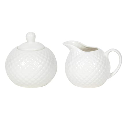 Melkkan en suikerpot diamond porselein set