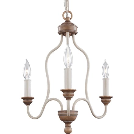 Feiss LED Kroonluchter | 3X E14 Max 40W | Dimbaar | Chalk Washed/Beachwood