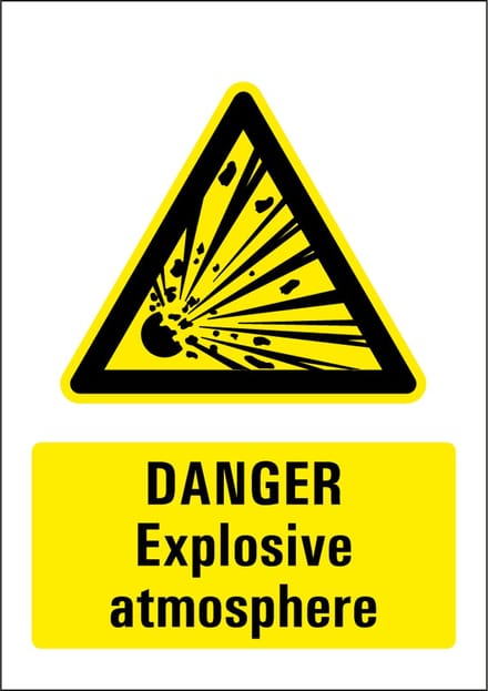 Danger explosive atmosphere sticker 210 x 297 mm