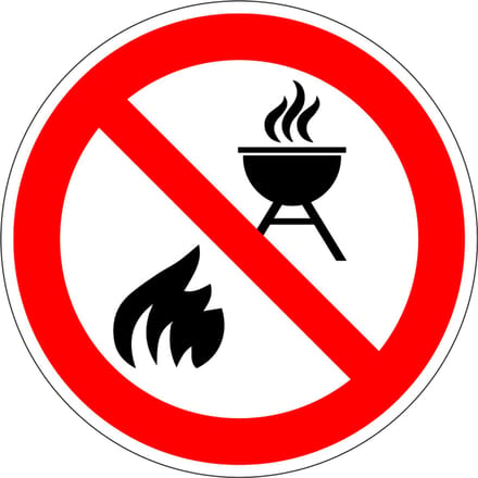 Verboden te BBQ'en bord, kunststof 100 mm