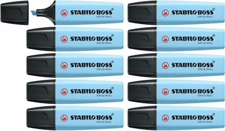 STABILO BOSS ORIGINAL - Markeerstift - Pastel - Luchtigblauw - Doos 10 Stuks