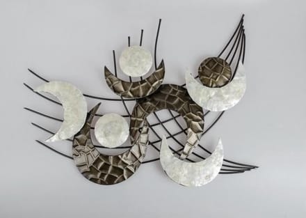 Wanddecoratie - Muur decoratie - Bruin - 80x62cm - Metaal - Boltze