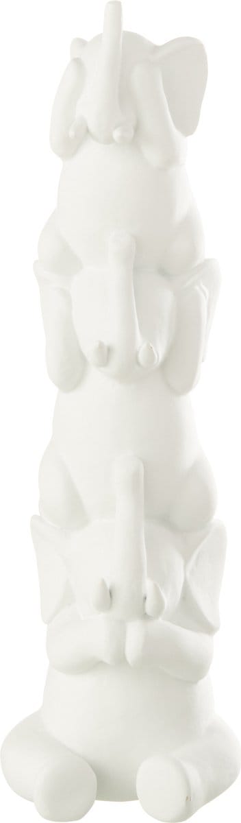 J-Line decoratie Olifant Pyramide - polyresin - wit