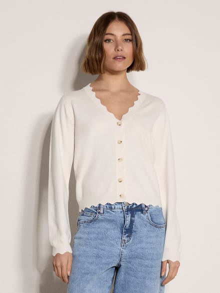 Vest met geschulpte zoom