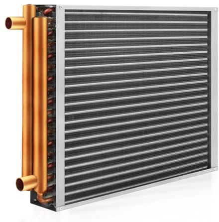 Water lucht warmtewisselaar 12x15 - 1" koperen aansluitingen voor verwarming en koeling