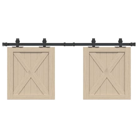 vidaXL - Ophangset - voor - schuifdeur - 122 - cm - koolstofstaal