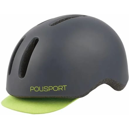 Polisport Commuter fietshelm - Maat M (54-58cm) - Mat Grijs/fluo geel