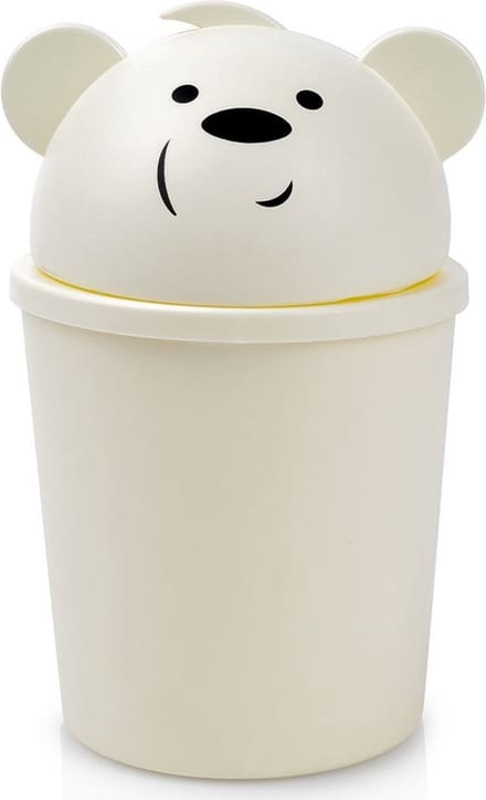 Prullenbak Teddybeer Crème 1,5 l - Afvalmand - Afvalemmer