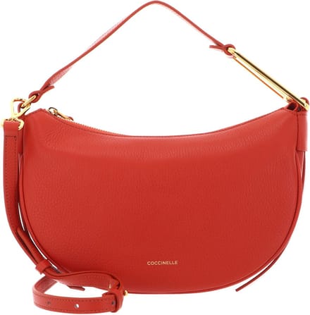 COCCINELLE Leren Schoudertas Priscilla Handbag Grained Leather Tangerine Oranje