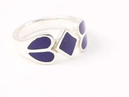 Zilveren ring met lapis lazuli - maat 19