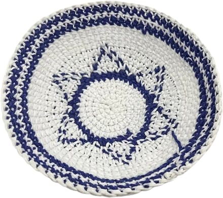 Nivard Joodse Hoed - Keppeltje - Joods - Kippah - Jodendom - Wit/Blauw