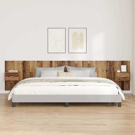 vidaXL - Hoofdeinde - Met - Kast - 3 - st - Oud - Hout - Bewerkt - hout