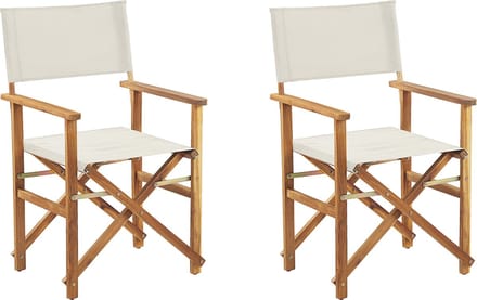 CINE - Tuinstoel set van 2 - Lichtbruin/Gebroken wit - Polyester