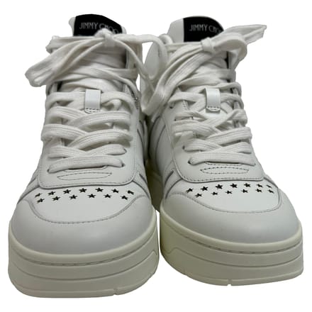 Jimmy Choo Hawaii High-To Sneakers in Witte Leder
