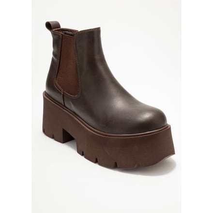 Clen Leren Platform Chelsea Boot
