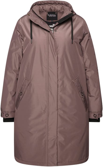 Ulla Popken - Dames - HYPRAR functionele jas A-lijn gerecycled 2-weg rits - Taupe - Maat 46+
