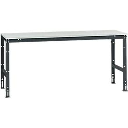 Manuflex basistafel UNIVERSAL Standaard, tafelblad melamine, 2000 x 800, antraciet