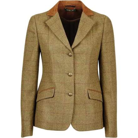 Slim-fit damesrijjas met suède kraag Dublin Albany Tweed