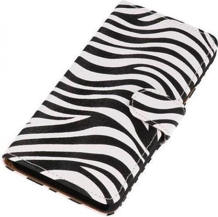 Zebra Bookstyle Wallet Case Hoesjes Geschikt voor Huawei Honor 6 Wit