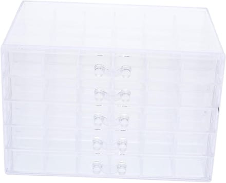 Opbergdoos Met Lades - Organizer Bak - Nail Art Opslag - Transparant Design - 23 cm Breed - Transparant