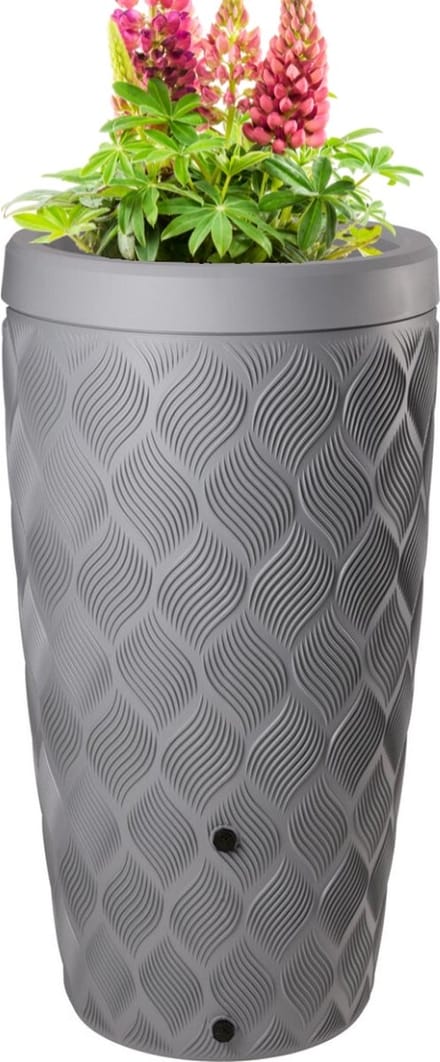 Wave - Regenton - 2-in-1 - 240 liter - Zilver - Ingebouwde Plantenbak - Water Opvang